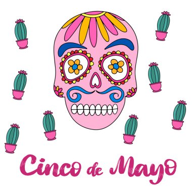 Cinco de Mayo Fiesta festival vektör çizimi.