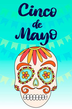 Cinco de Mayo Fiesta festival vektör çizimi.