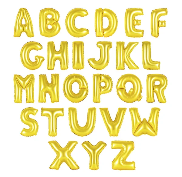 Anglická abeceda zlaté barvy — Stock fotografie