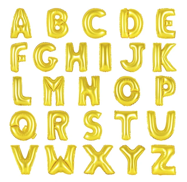 Alfabeto inglês cor dourada — Fotografia de Stock