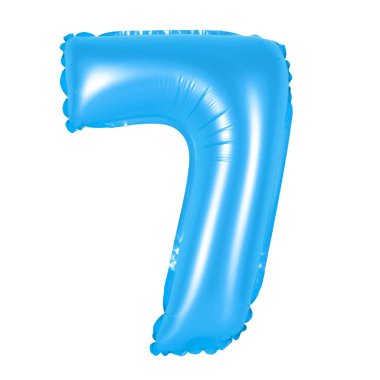 balonları (mavi numarası 7 (yedi))