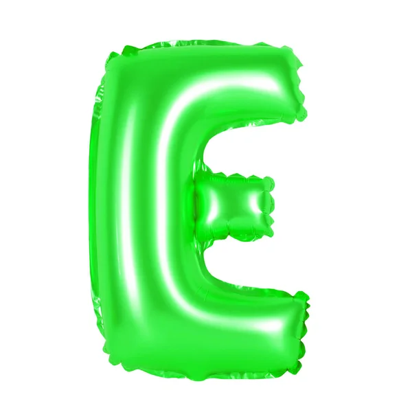 Písmeno E z anglické abecedy (zelená) — Stock fotografie