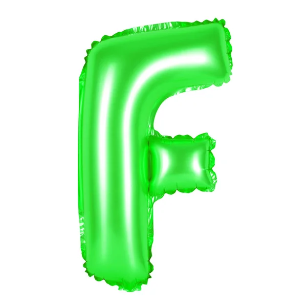 Písmeno F z anglické abecedy (zelená) — Stock fotografie