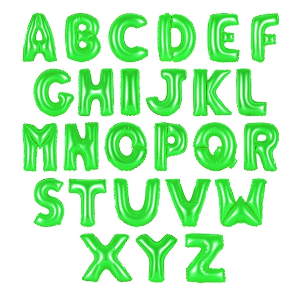 Englisches Alphabet grüne Farbe — Stockfoto