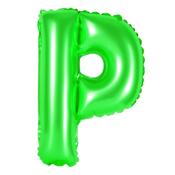Letter P from English alphabet (green) — Stock Photo, Image