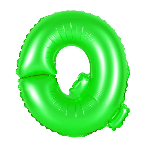 Carta Q do alfabeto inglês (verde ) — Fotografia de Stock