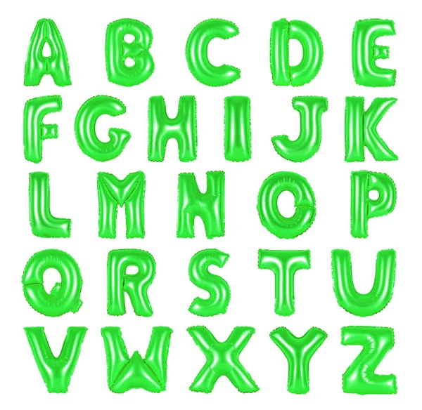 Английский алфавит зелёного цвета — стоковое фото