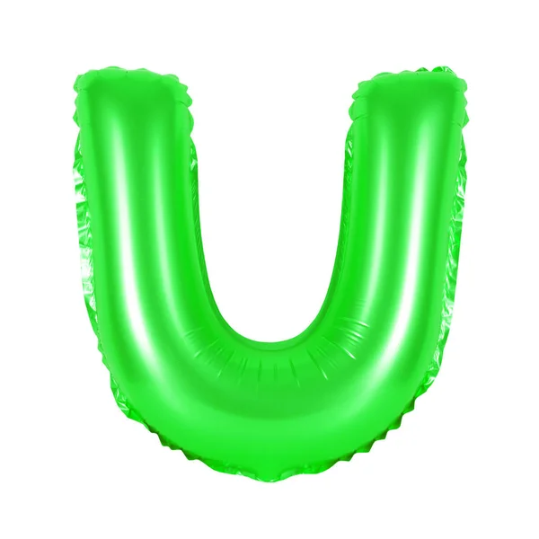 Letter U from English alphabet (green) — Stock Photo, Image