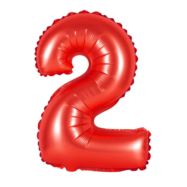 Number 2 (two) from balloons (red) — Stock Photo, Image