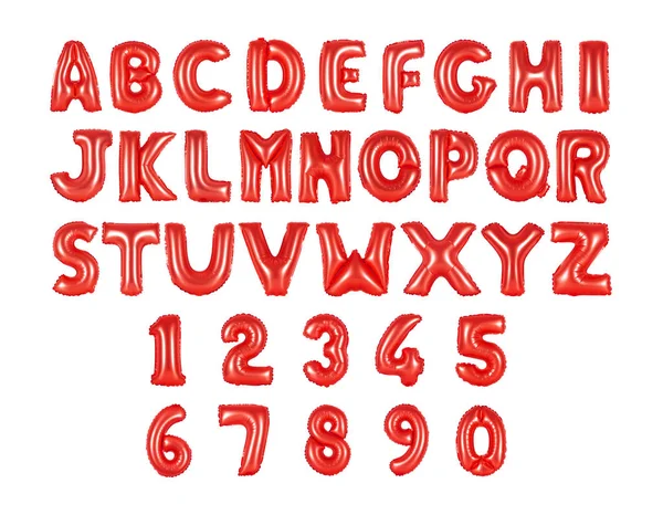 Английский алфавит и цифры красный цвет — стоковое фото