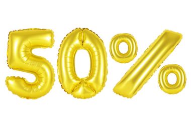 fifty 50 percent from balloons (golden) clipart