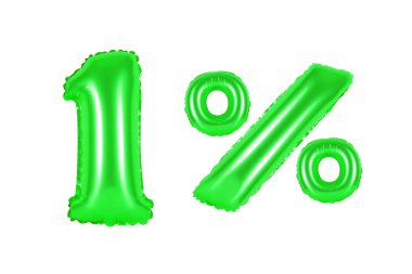 bir yüzde 1 yeşil balonları