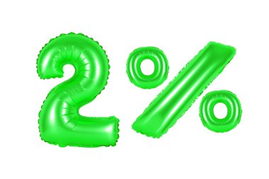İki yeşil balonları yüzde 2