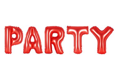 Kırmızı balonları İngiliz alfabesinde parti