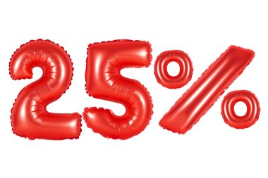 Yirmi beş yüzde 25'i kırmızı balonları