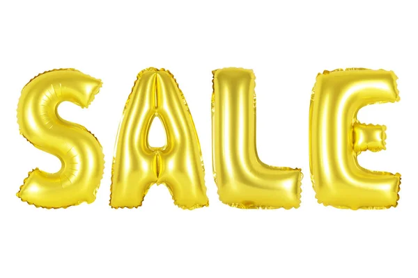 Sale in english alphabet from yellow (Golden) balloons — Stock Photo, Image