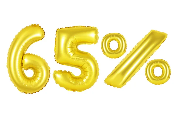 Šedesát pět 65 procent z balónů (zlatý) — Stock fotografie