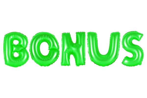 Bonus dahilinde İngilizce alfabe yeşil balonları — Stok fotoğraf