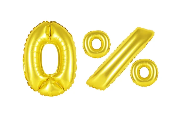 Zero 0 por cento de balões (dourado ) — Fotografia de Stock