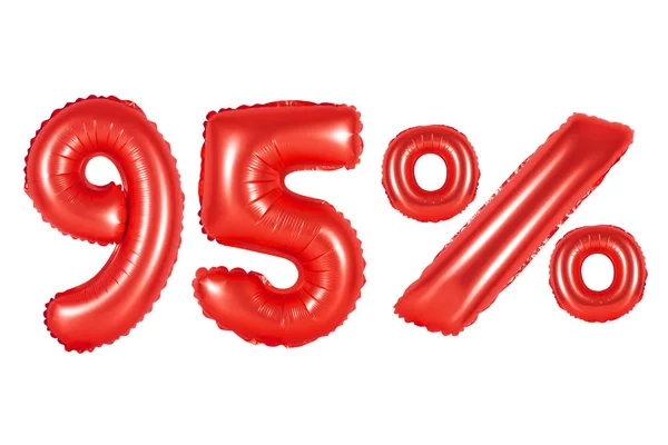 Dziewięćdziesiąt pięć procent 95 z balonów czerwony — Zdjęcie stockowe