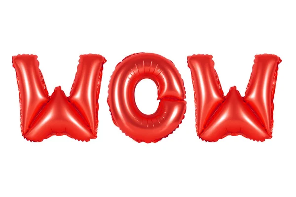 Wow en alphabet anglais à partir de ballons rouges — Photo