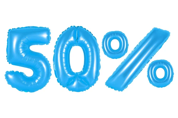 50 відсотків з повітряних кульок синього кольору — стокове фото