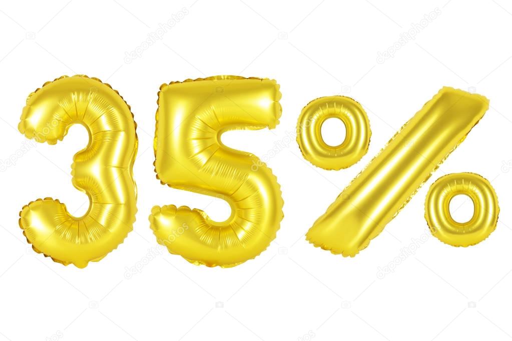 thirty five 35 percent from balloons (golden)