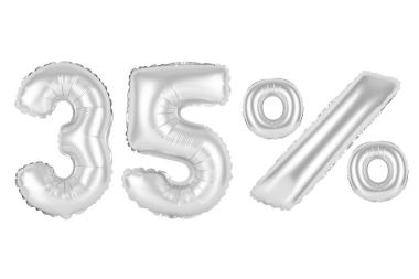 Otuz beş yüzde 35'i balonlar Krom (gri)