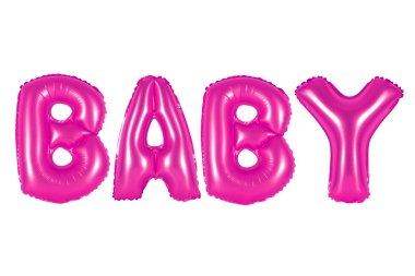 Bebek dahilinde İngilizce alfabe pembe balonları