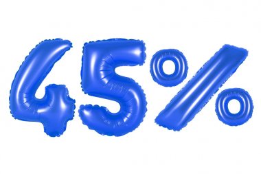 Kırk beş yüzde 45'i balonlar koyu mavi