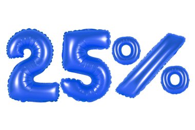 Yirmi beş yüzde 25'i balonlar koyu mavi