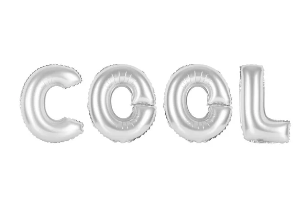 Cool in het Engels alfabet in chroom (grijs) ballonnen — Stockfoto