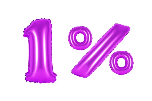 Een 1 procent van de paarse ballonnen — Stockfoto