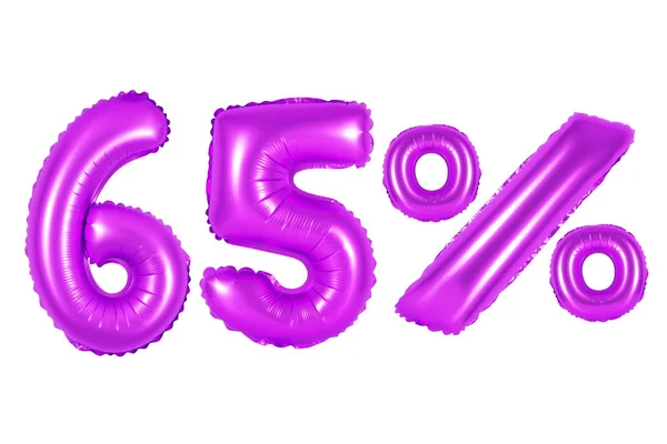 Sesenta y cinco 65 por ciento de globos púrpura —  Fotos de Stock