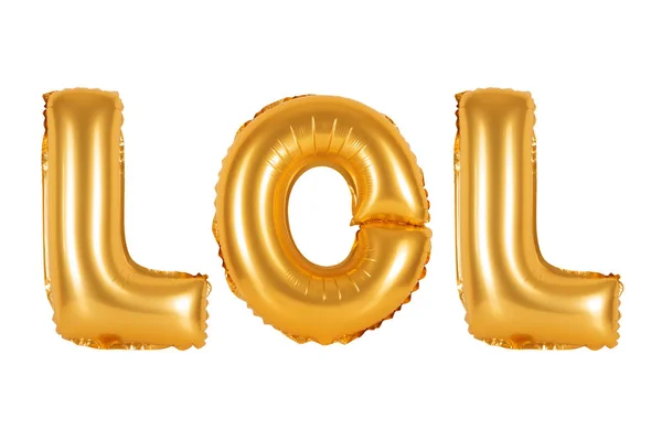 Lol in english alphabet from orange balloons — Stock Photo, Image