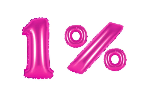 1 Prozent aus Luftballons rosa — Stockfoto