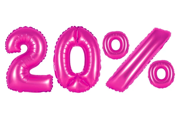 Venti 20 per cento da palloncini rosa — Foto Stock