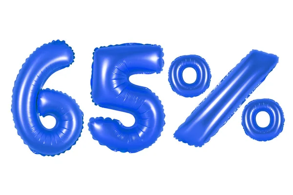 Sesenta y cinco 65 por ciento de globos azul oscuro — Foto de Stock