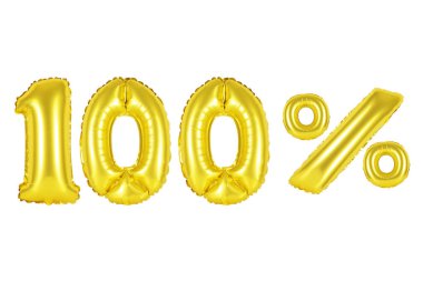 100 (yüz) yüzde, altın renk