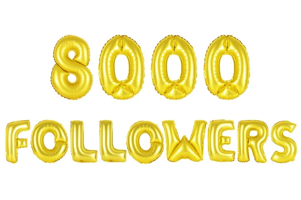Ocho mil seguidores, color oro —  Fotos de Stock
