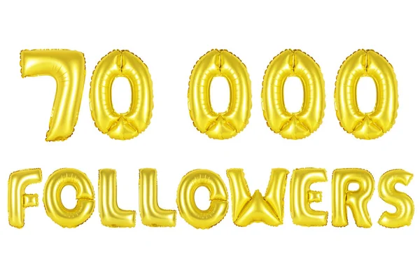 Setenta mil seguidores, color oro —  Fotos de Stock