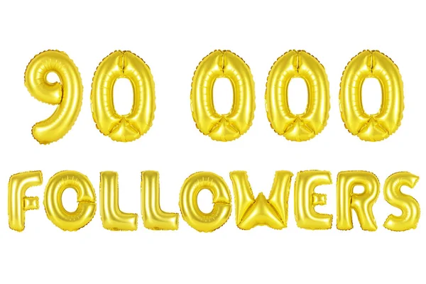 Ninety thousand followers, gold color — Stock Photo, Image