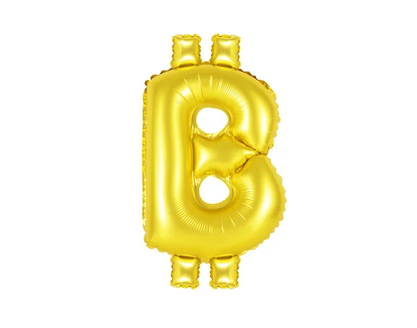 Signo de bitcoin, color oro —  Fotos de Stock
