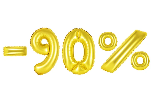 90 por ciento, color oro —  Fotos de Stock