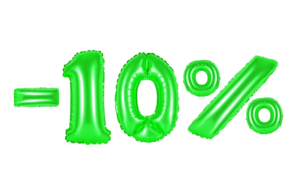 10 procent, zielony kolor — Zdjęcie stockowe