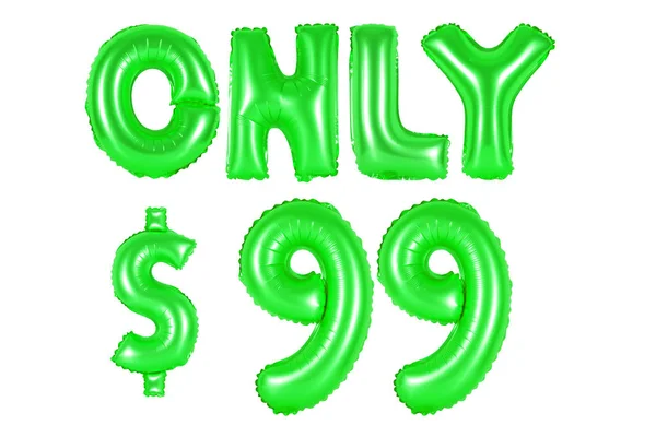 Jen devadesát devět dolarů, zelená barva — Stock fotografie