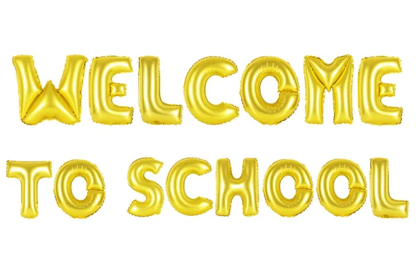 Welcome to school, gold color — Stock Photo, Image