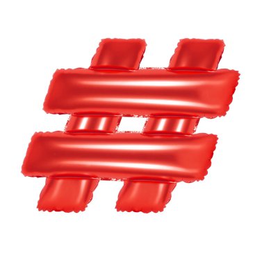 hashtag işareti, kırmızı renk