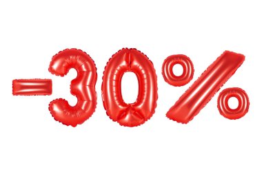yüzde 30, kırmızı renk