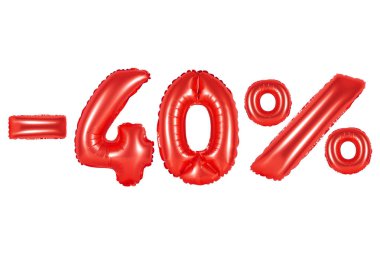 yüzde 40, kırmızı renk